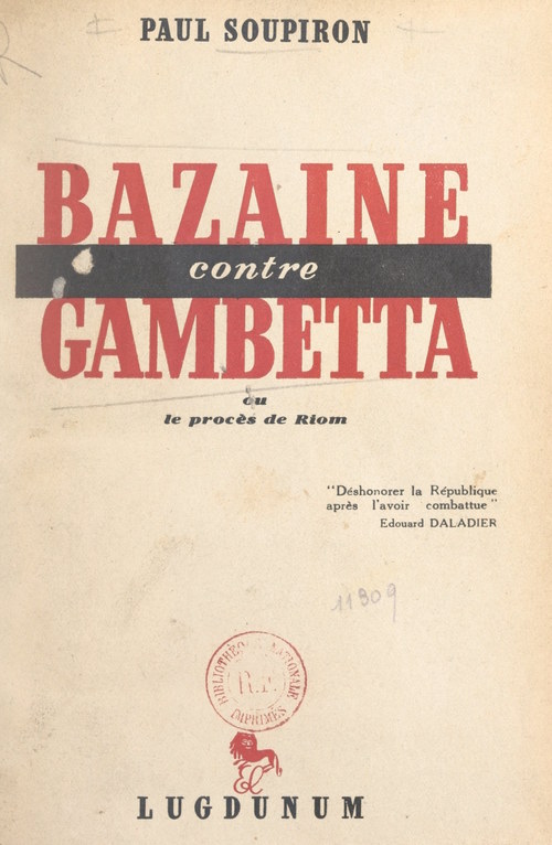 ebook cover of Bazaine contre Gambetta, by Paul Soupiron