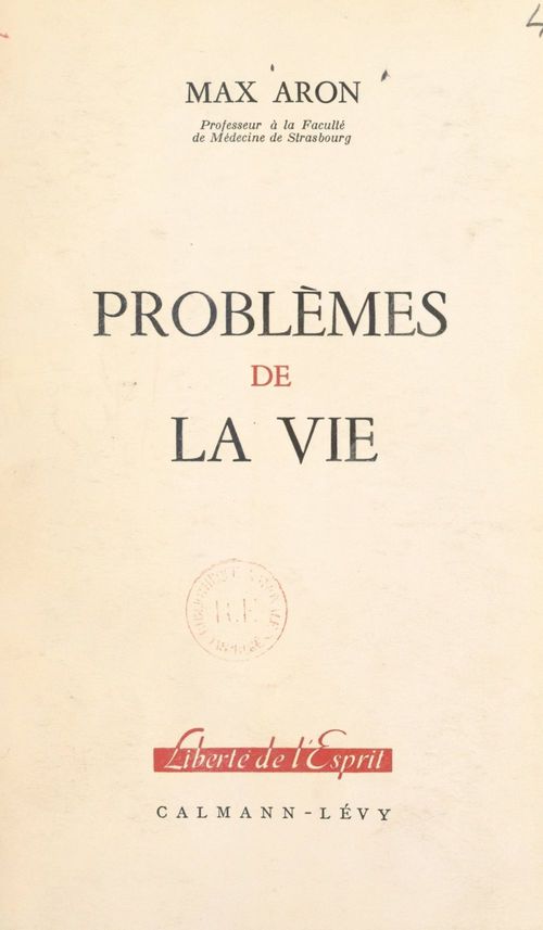 Couverture ebook de Problèmes de la vie, de Max Aron