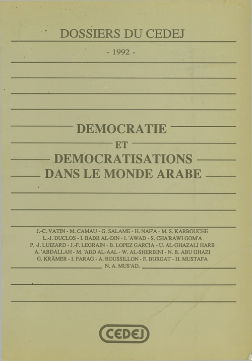 ebook cover of Démocratie et démocratisations dans le monde arabe, by
