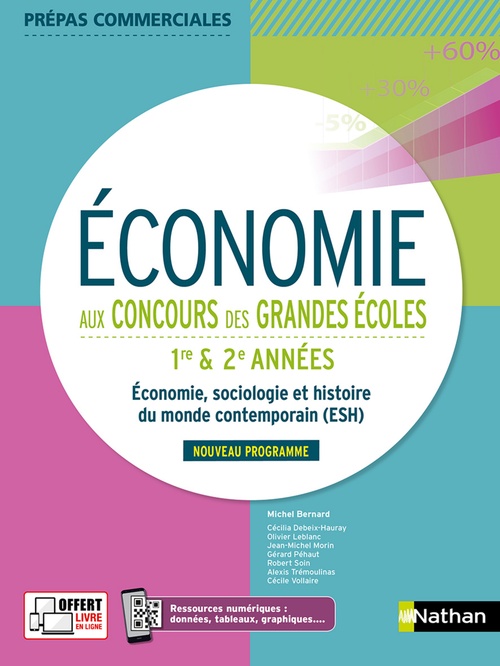 Couverture ebook de Économie aux concours des grandes écoles - 1ère et 2ème années 2021, de Gerard Pehaut, Robert Soin, Cecilia Debeix-hauray, Olivier Leblanc, Jean-Michel Morin