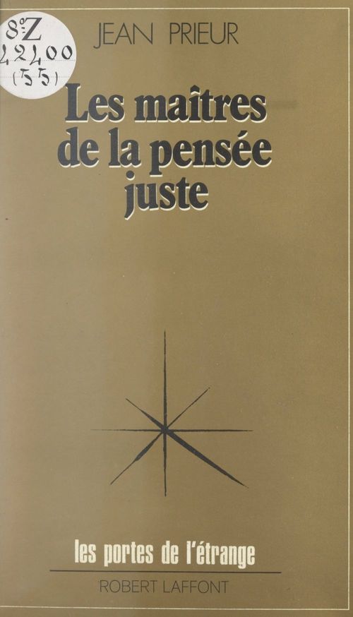 Couverture ebook de Les maîtres de la pensée juste, de Jean Prieur