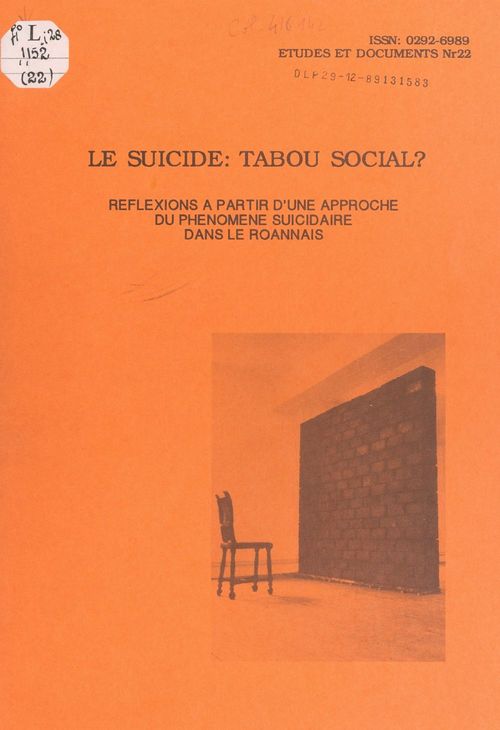 ebook cover of Le suicide : tabou social ?, by A. Pourrat, D. Straub, Jacques Vedrinne, P. Monier, P.-Y. Dennielou