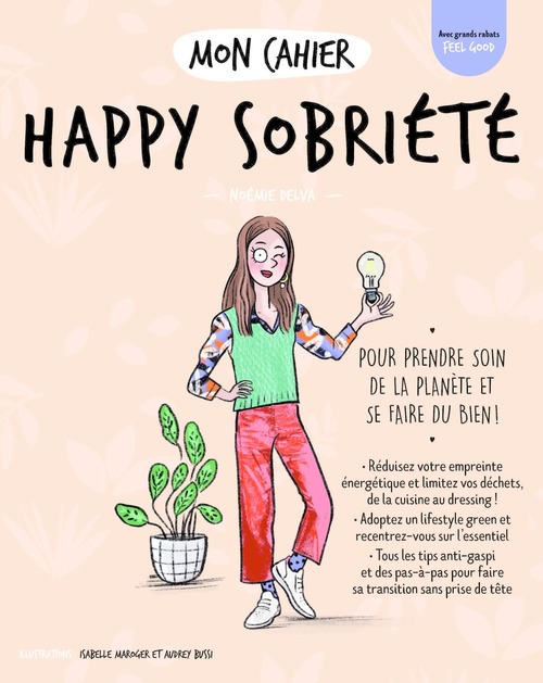 Couverture ebook de Mon cahier Happy sobriété, de Noémie Delva