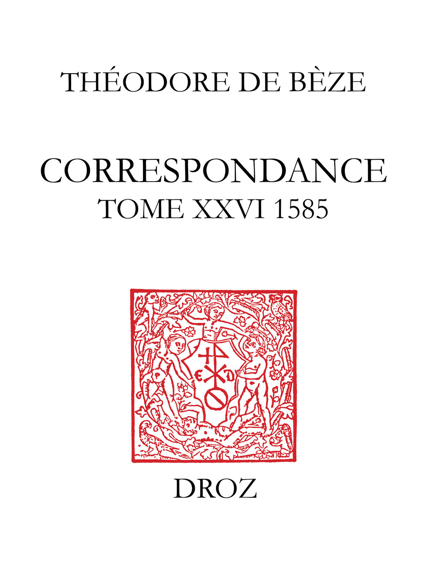 Couverture ebook de Correspondance, de De B Ze Th Odore