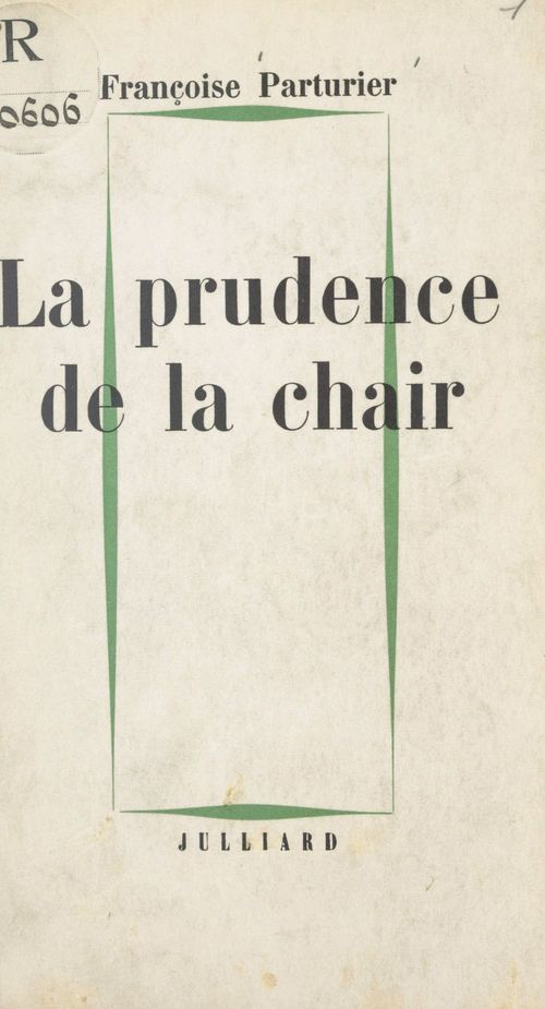 Couverture ebook de La prudence de la chair, de Francoise Parturier