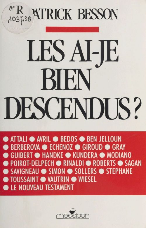 Couverture ebook de Les ai-je bien descendus ?, de Patrick Besson