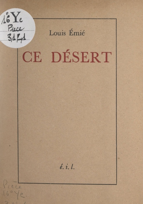 ebook cover of Ce désert, by Louis Emié