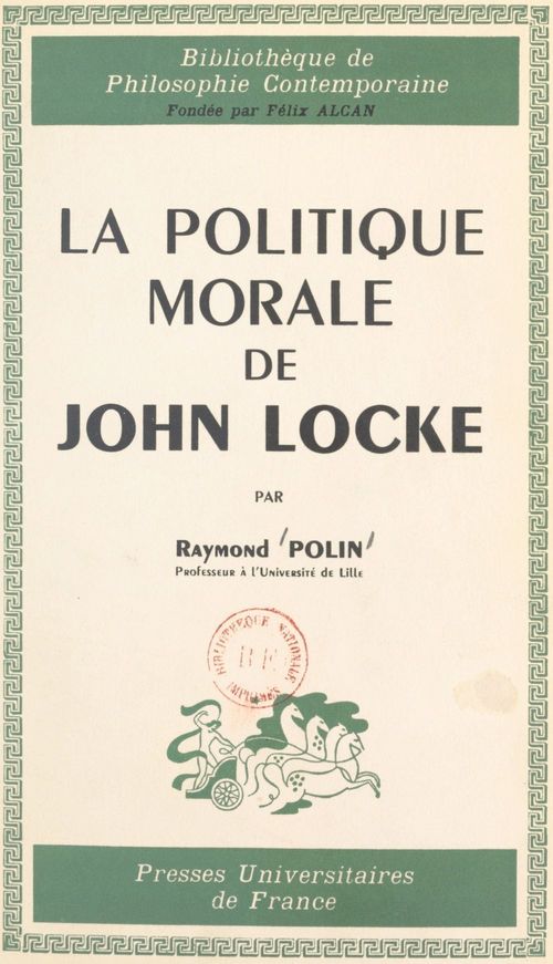 ebook cover of La politique morale de John Locke, by Raymond Polin