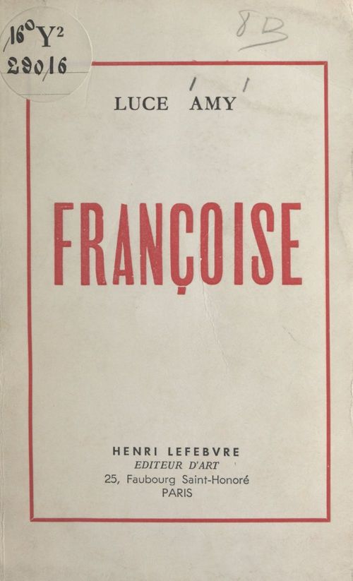 Couverture ebook de Françoise, de Luce Amy