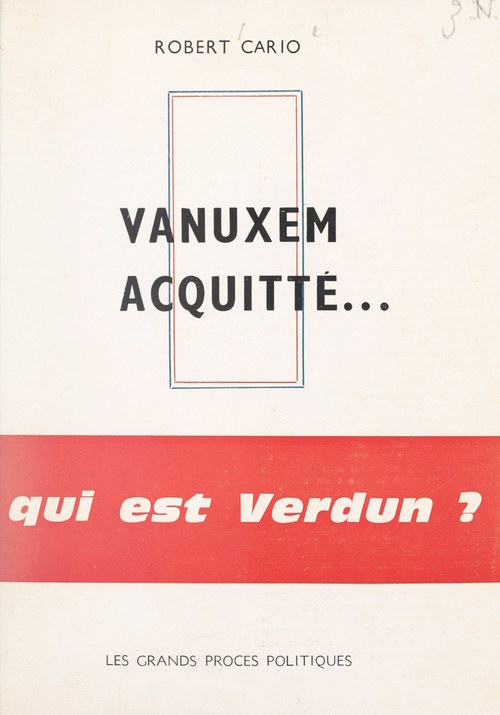 Couverture ebook de Vanuxem acquitté..., de Robert Cario
