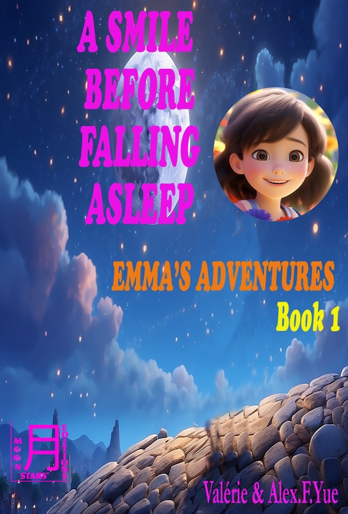 ebook cover of A smile before falling asleep, by Valerie & Alex. F. Yue