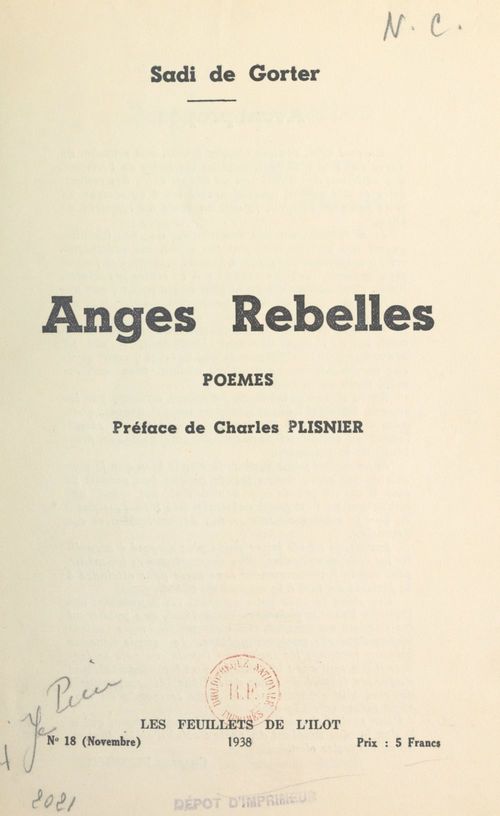 ebook cover of Anges rebelles, by Sadi De Gorter