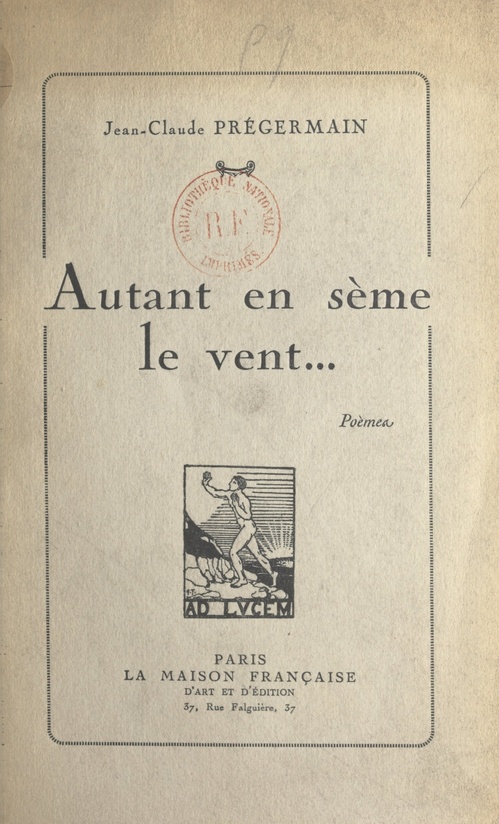 ebook cover of Autant en sème le vent..., by Jean-Claude Pregermain