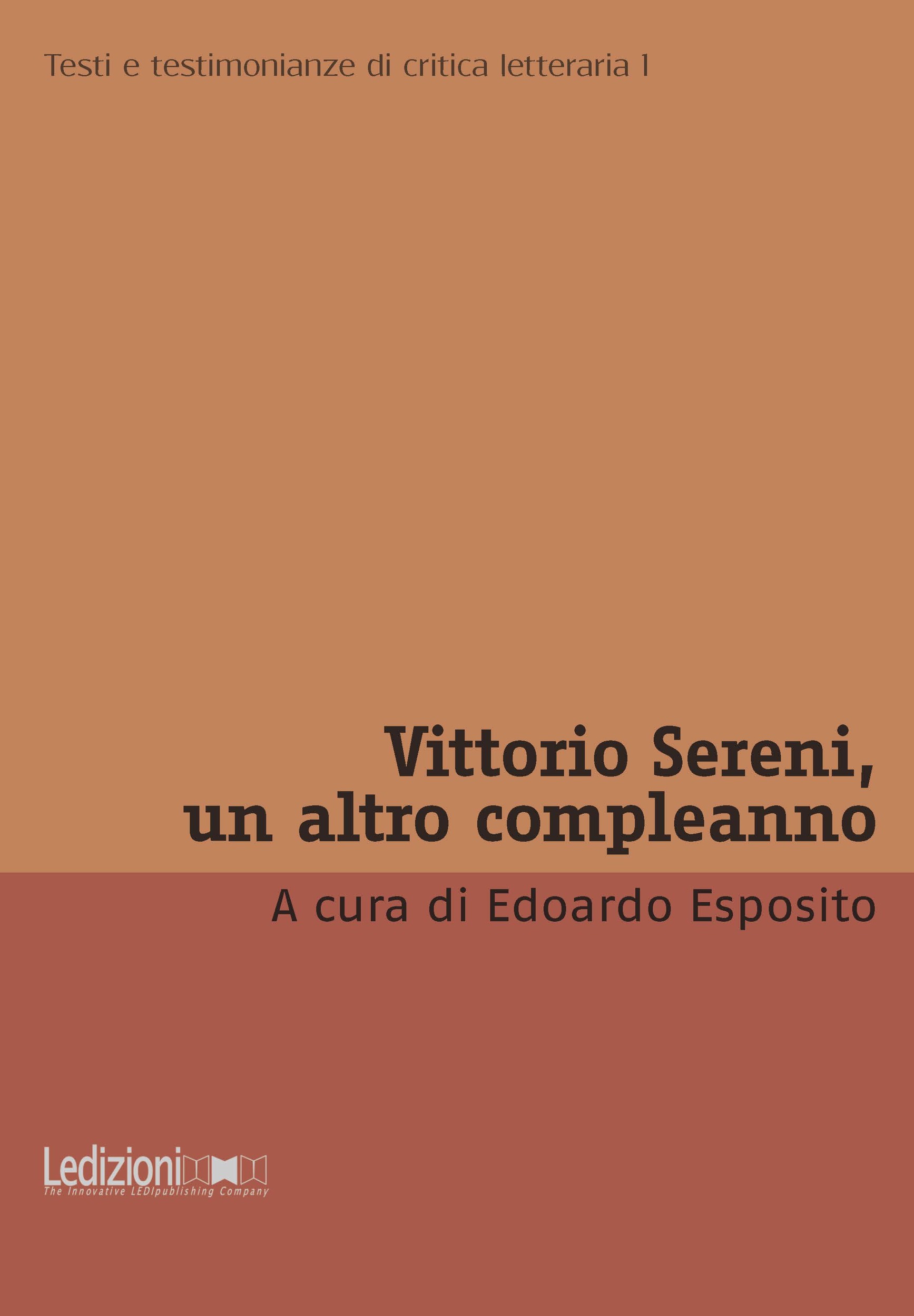 ebook cover of Vittorio Sereni, un altro compleanno, by Edoardo Esposito