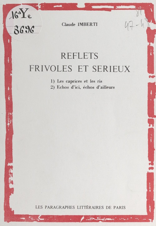 ebook cover of Reflets frivoles et sérieux, by Claude Imberti