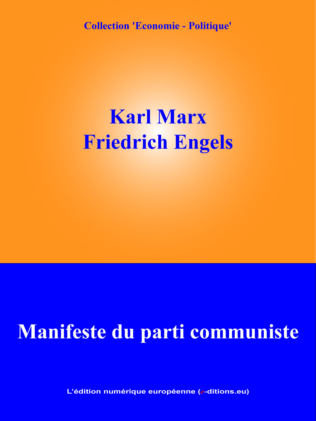ebook cover of Manifeste du parti communiste, by Friedrich Engels, Karl Marx