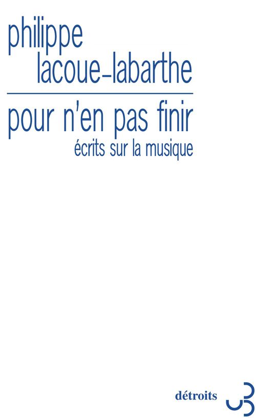 ebook cover of Pour n'en pas finir, by Philippe Lacoue-Labarthe