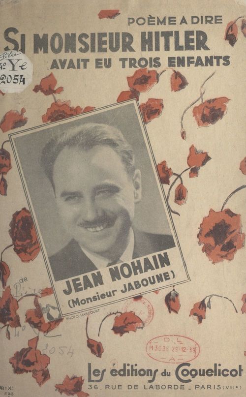 Couverture ebook de Si Monsieur Hitler avait eu trois enfants, de Jean Nohain (Jaboune)