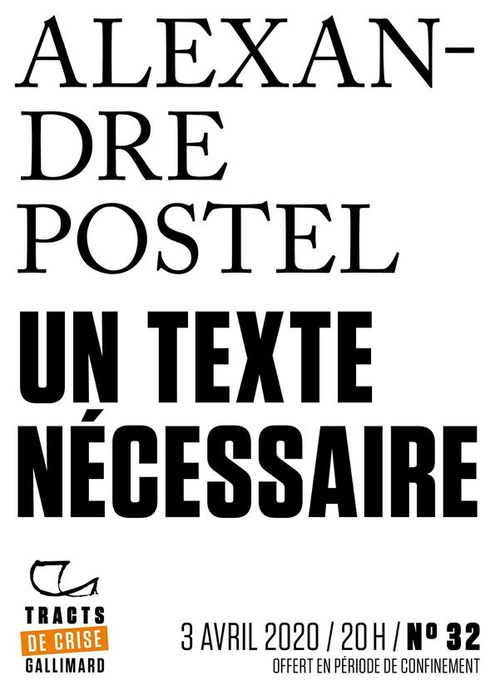 Couverture ebook de Tracts de Crise (N°32) - Un texte nécessaire, de Alexandre Postel