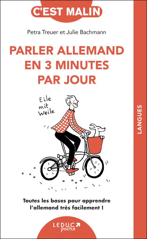 Couverture ebook de Parler allemand en 3 minutes par jour, c'est malin, de Julie Bachmann, Petra Treuer