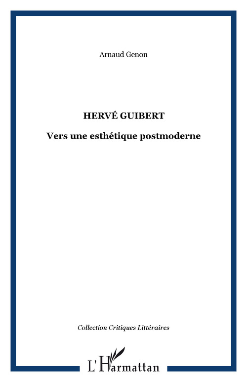 ebook cover of Hervé Guibert, by Arnaud Genon