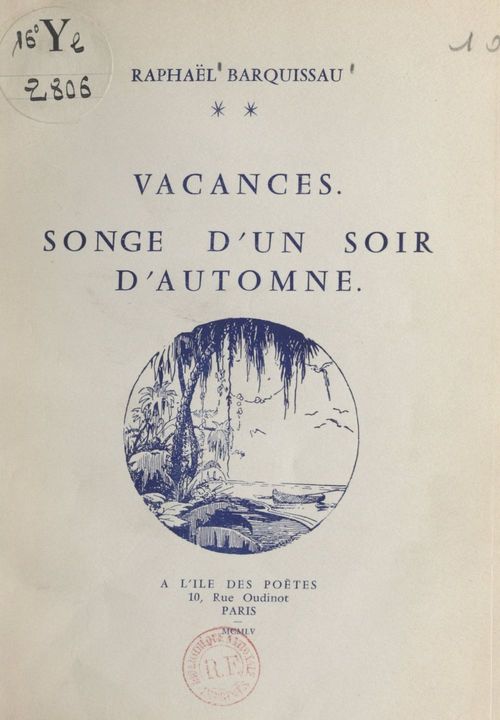 ebook cover of Vacances, by Raphael Barquissau
