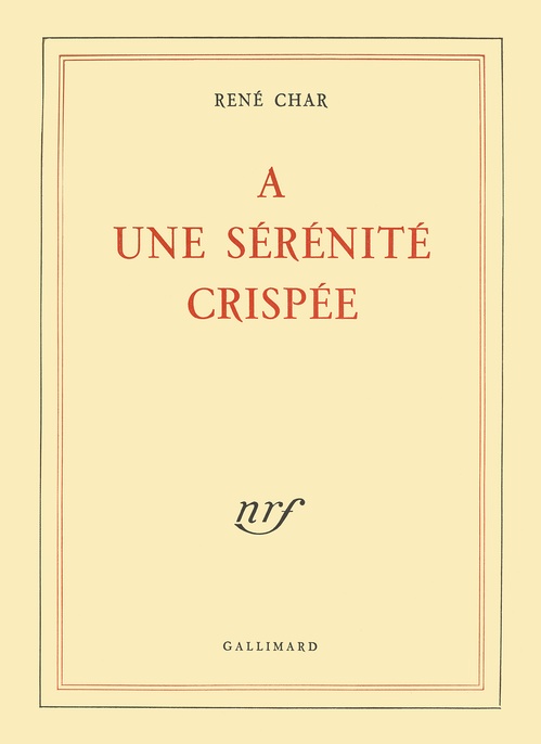 ebook cover of À une sérénité crispée, by René Char