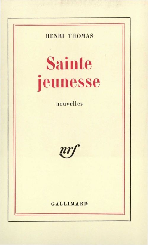 Couverture ebook de Sainte jeunesse, de Henri Thomas