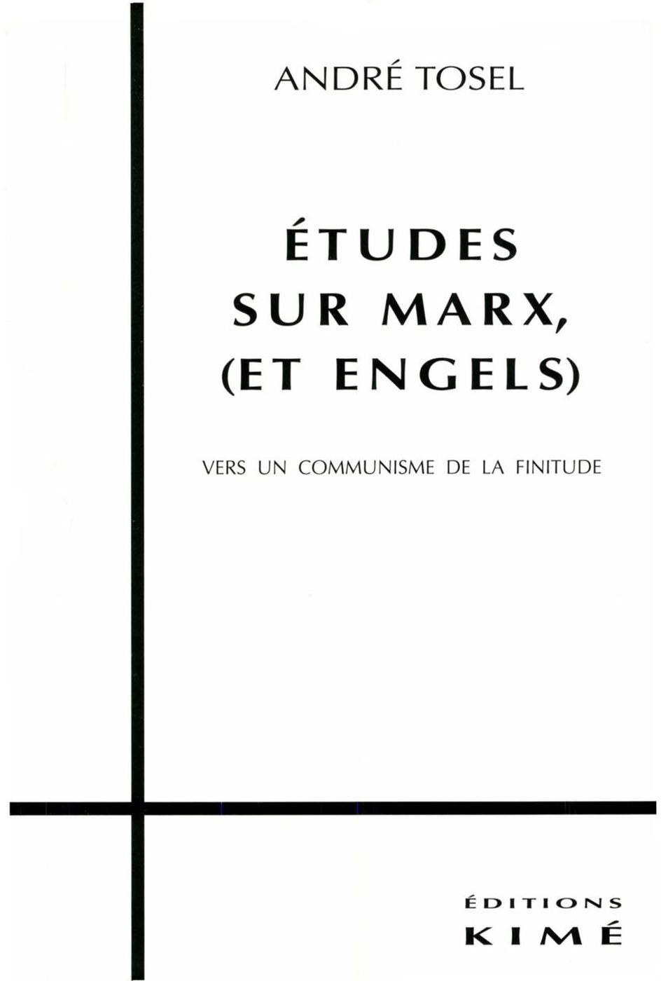 ebook cover of ETUDES SUR MARX ET ENGELS, by André Tosel
