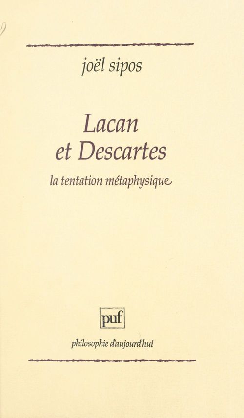 Couverture ebook de Lacan et Descartes, de Joel Sipos