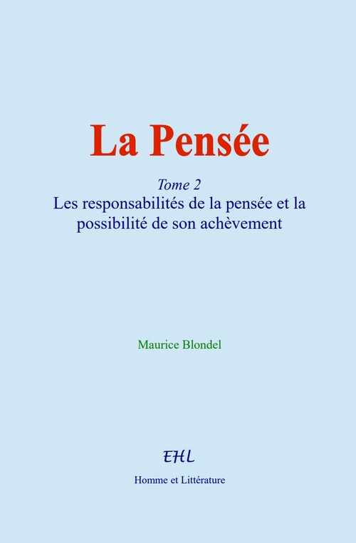 ebook cover of La Pensée, by Maurice Blondel
