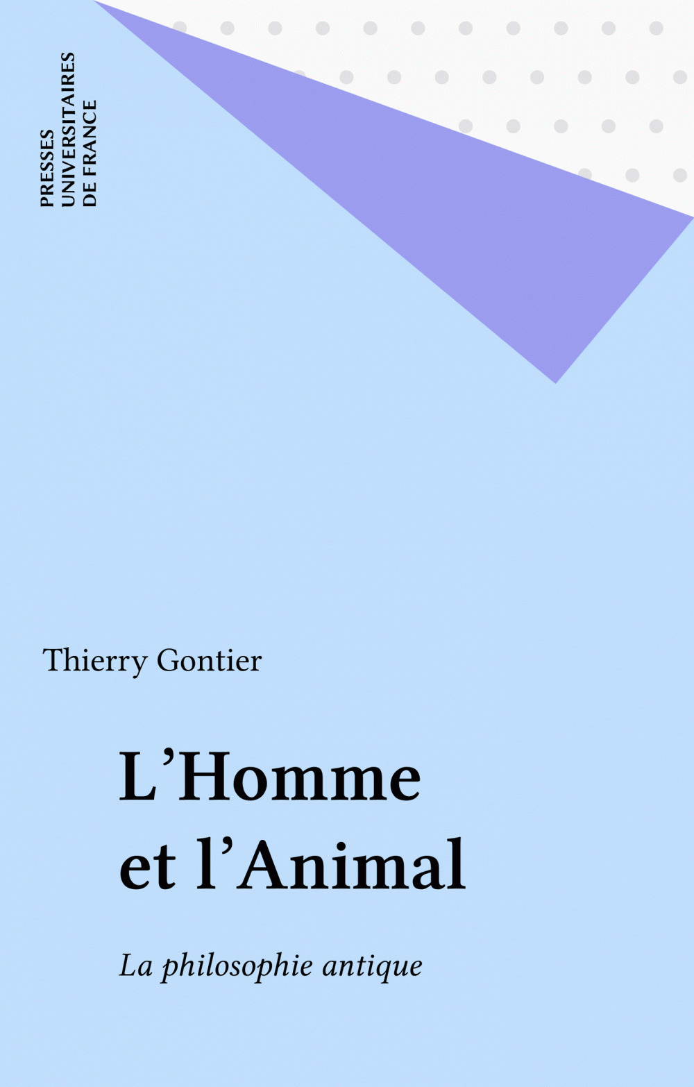 Couverture ebook de L'Homme et l'Animal, de Thierry Gontier