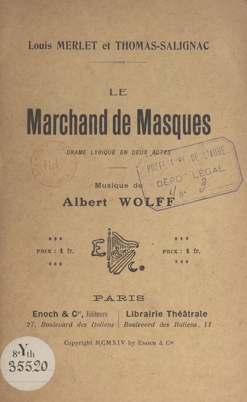 Couverture ebook de Le marchand de masques, de Louis Merlet, Thomas Salignac