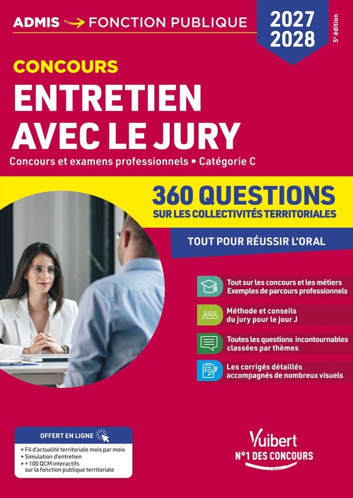 ebook cover of Entretien avec le jury - 360 questions sur les collectivités territoriales - 2027-2028 Catégorie C, by Fabienne Geninasca