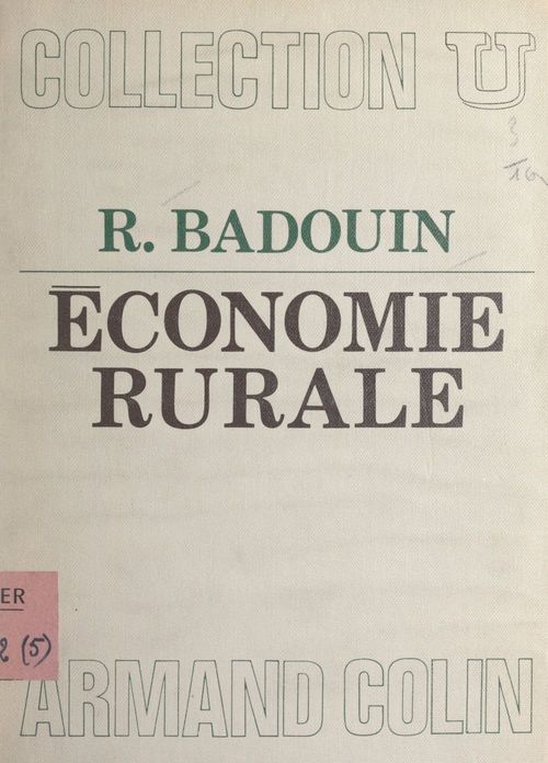 Couverture ebook de Économie rurale, de Robert Badouin