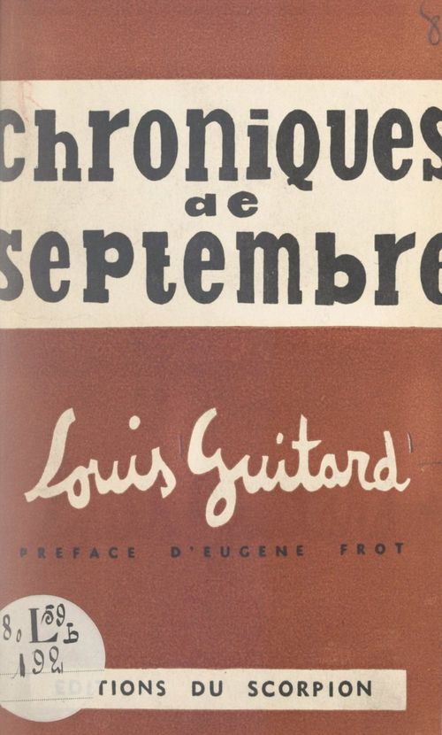 Couverture ebook de Chroniques de septembre, de Louis Guitard