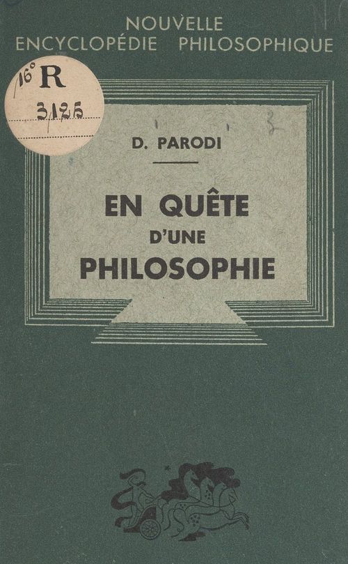 ebook cover of En quête d'une philosophie, by Dominique Parodi