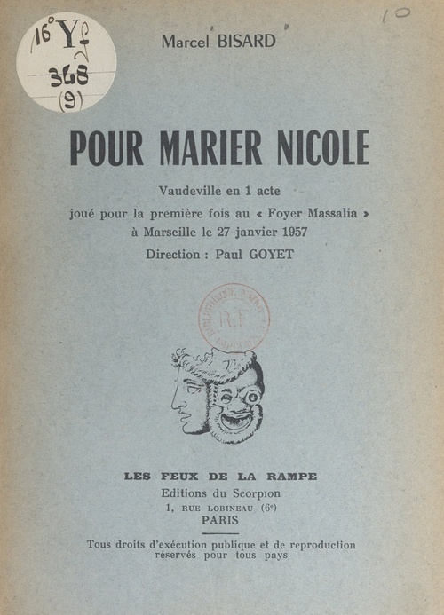 ebook cover of Pour marier Nicole, by Marcel Bisard
