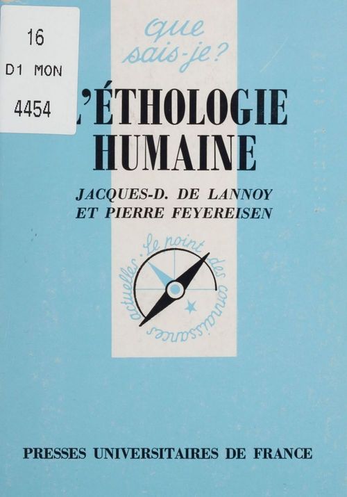 Couverture ebook de L'Éthologie humaine, de Jacques-Dominique De Lannoy