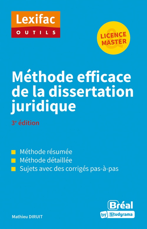 Couverture ebook de Méthode efficace de la dissertation juridique - Licence et Master, de Mathieu Diruit