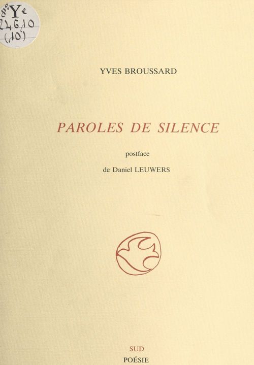 Couverture ebook de Paroles de silence, de Yves Broussard