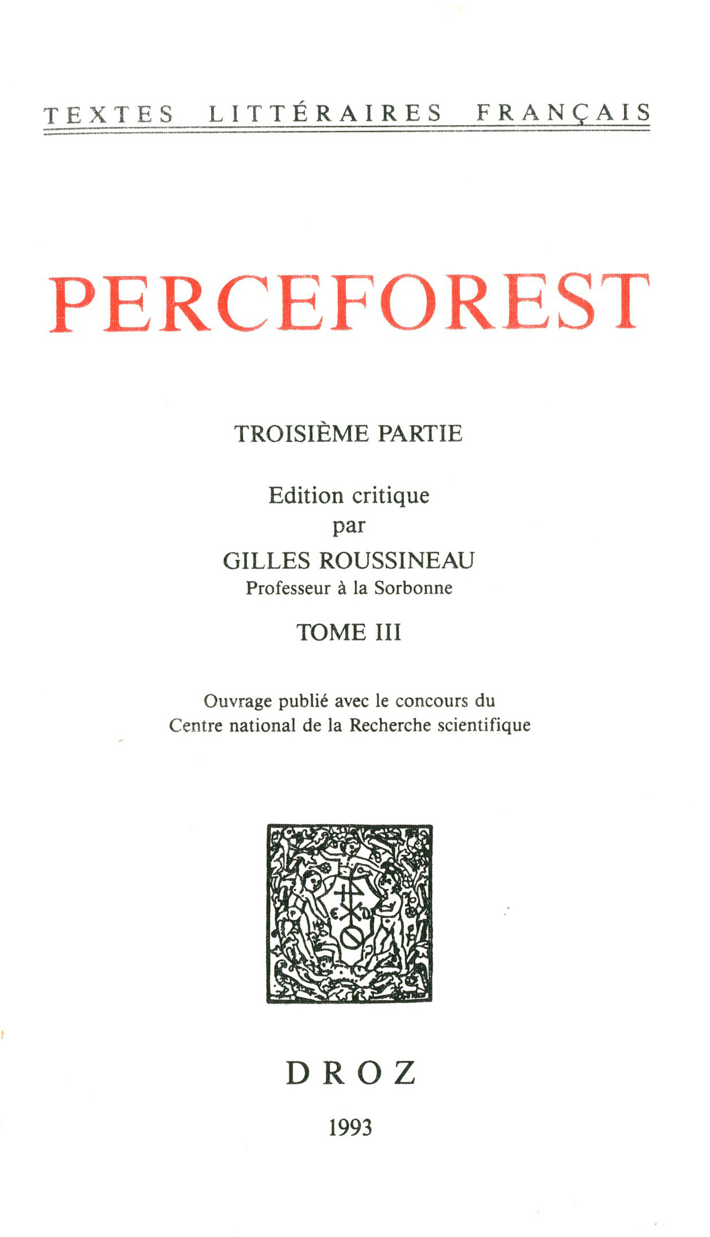 ebook cover of Le Roman de Perceforest. Troisième partie, tome III, by