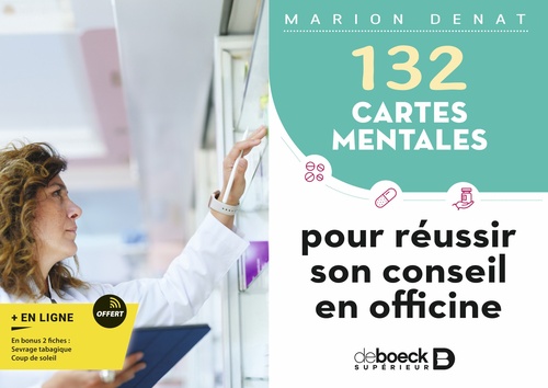Couverture ebook de 132 cartes mentales pour réussir son conseil en officine, de Marion Denat