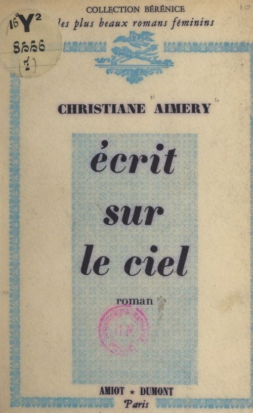 ebook cover of Écrit sur le ciel, by Christiane Aimery