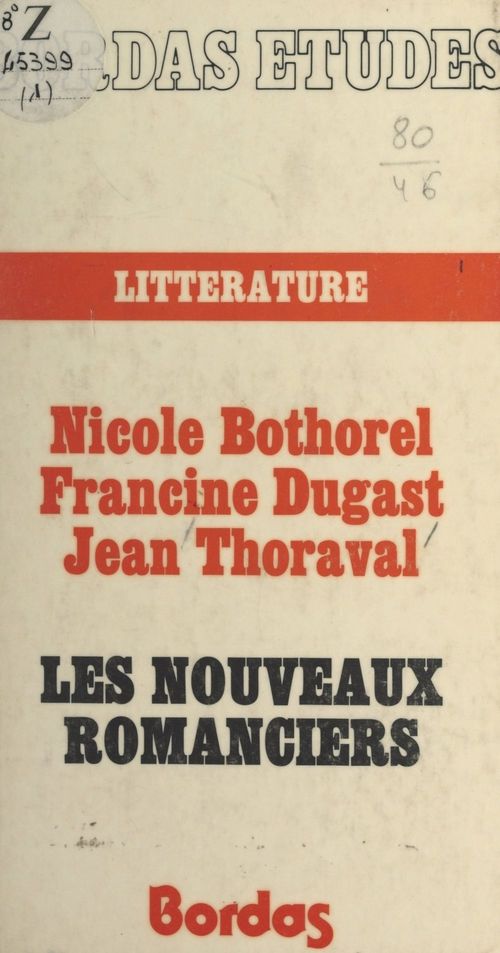 ebook cover of Les nouveaux romanciers, by Francine Dugast, Jean Thoraval, Nicole Bothorel