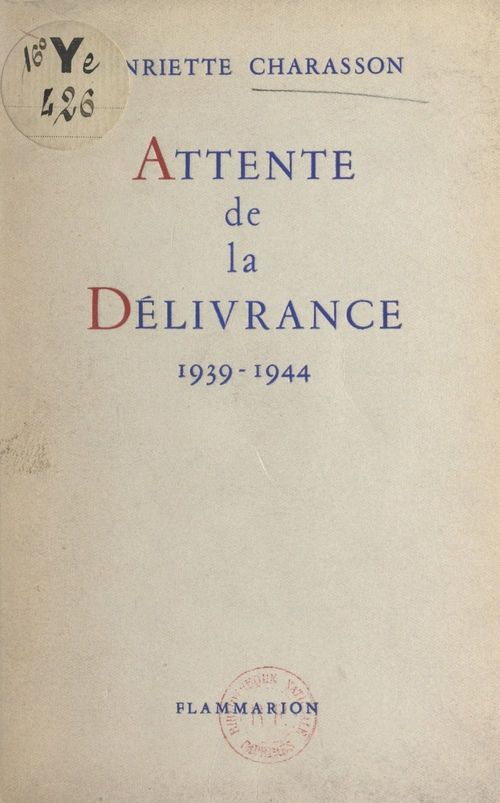Couverture ebook de Attente de la délivrance, de Henriette Charasson