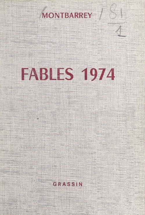 ebook cover of Fables 1974, by Montbarrey