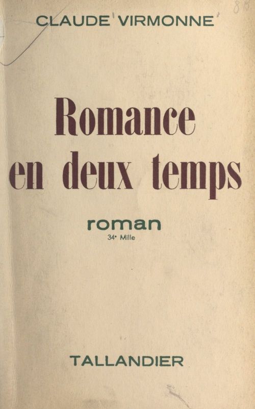 ebook cover of Romance en deux temps, by Claude Virmonne