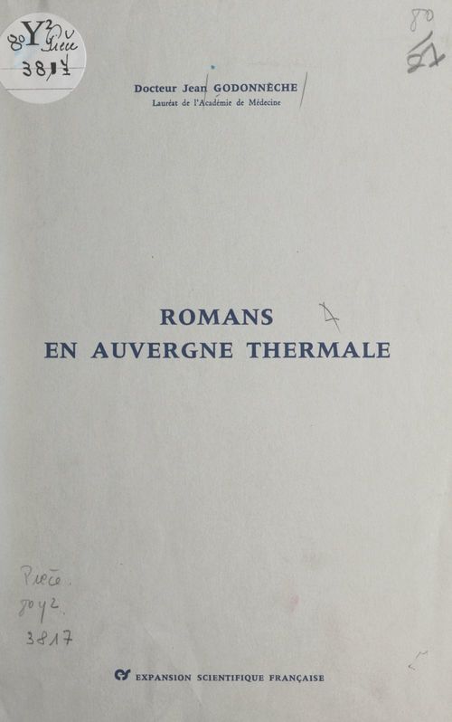 Couverture ebook de Romans en Auvergne thermale, de Jean Godonneche
