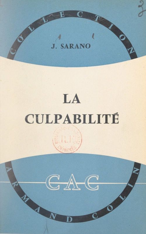 ebook cover of La culpabilité, by Jacques Sarano